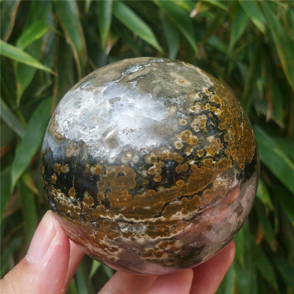 Bola de cristal tallada de Ocean Jasper #702408