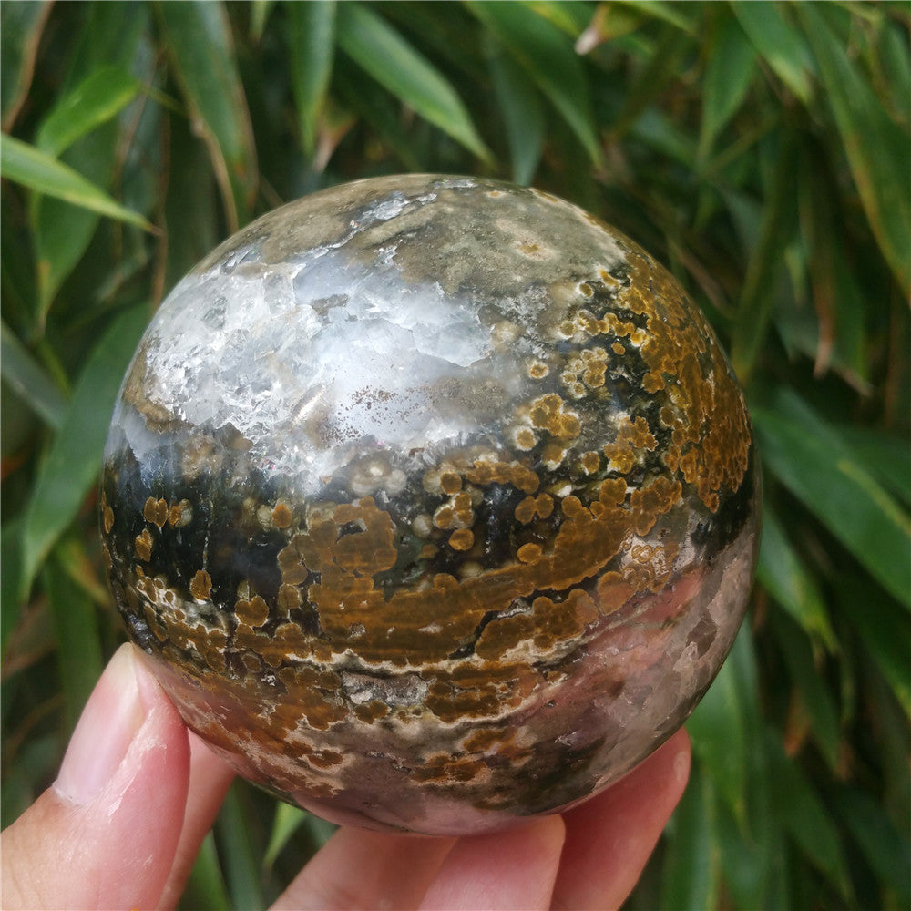 Bola de cristal tallada de Ocean Jasper #702408
