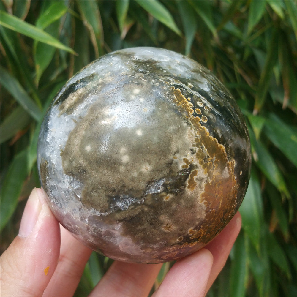 Bola de cristal tallada de Ocean Jasper #702408