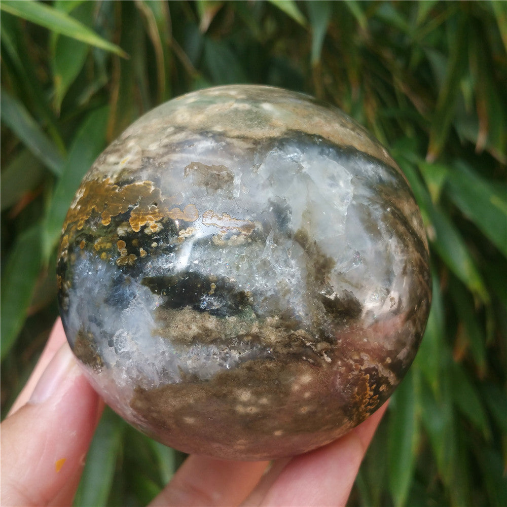 Bola de cristal tallada de Ocean Jasper #702408