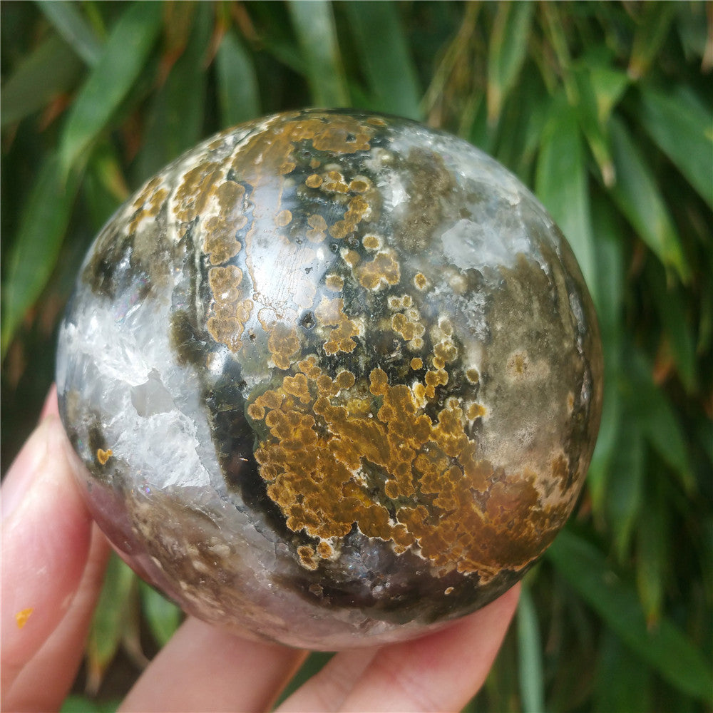 Bola de cristal tallada de Ocean Jasper #702408