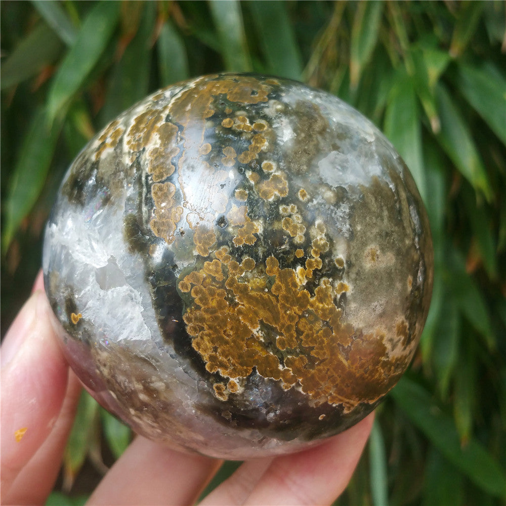 Bola de cristal tallada de Ocean Jasper #702408