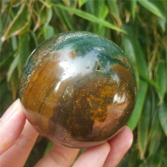 海洋碧玉水晶雕刻球