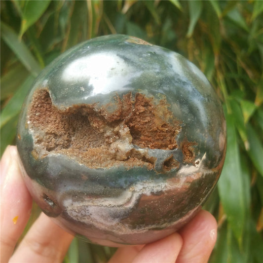 海洋碧玉水晶雕刻球