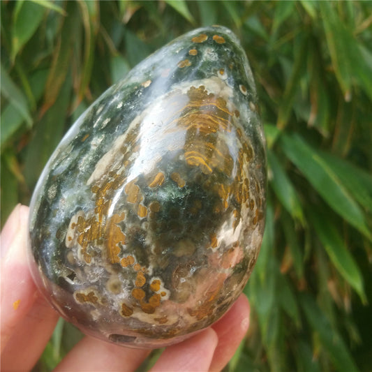 450G海碧玉F13水晶雕花蛋