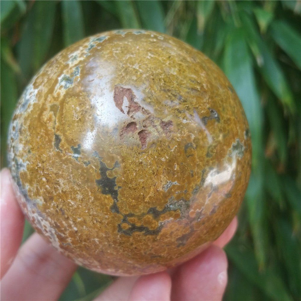 Bola de cristal tallada de Ocean Jasper