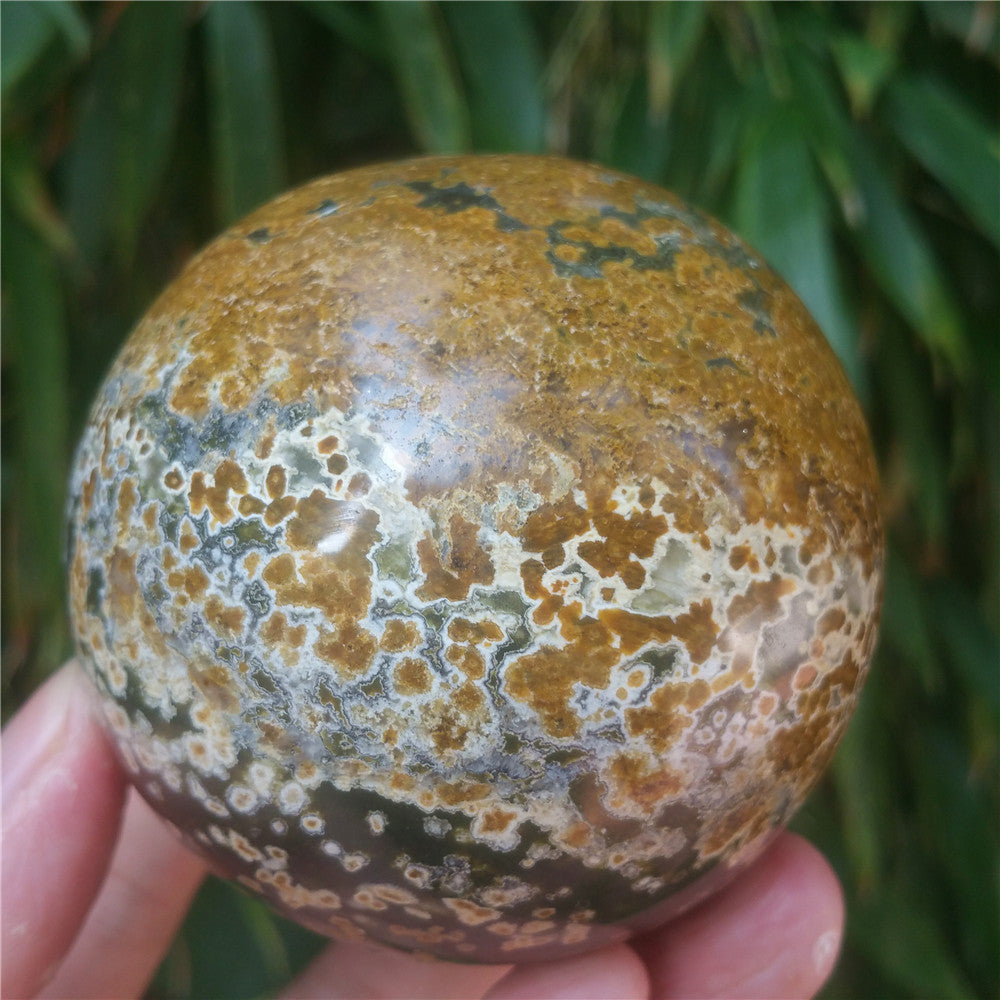 Bola de cristal tallada de Ocean Jasper