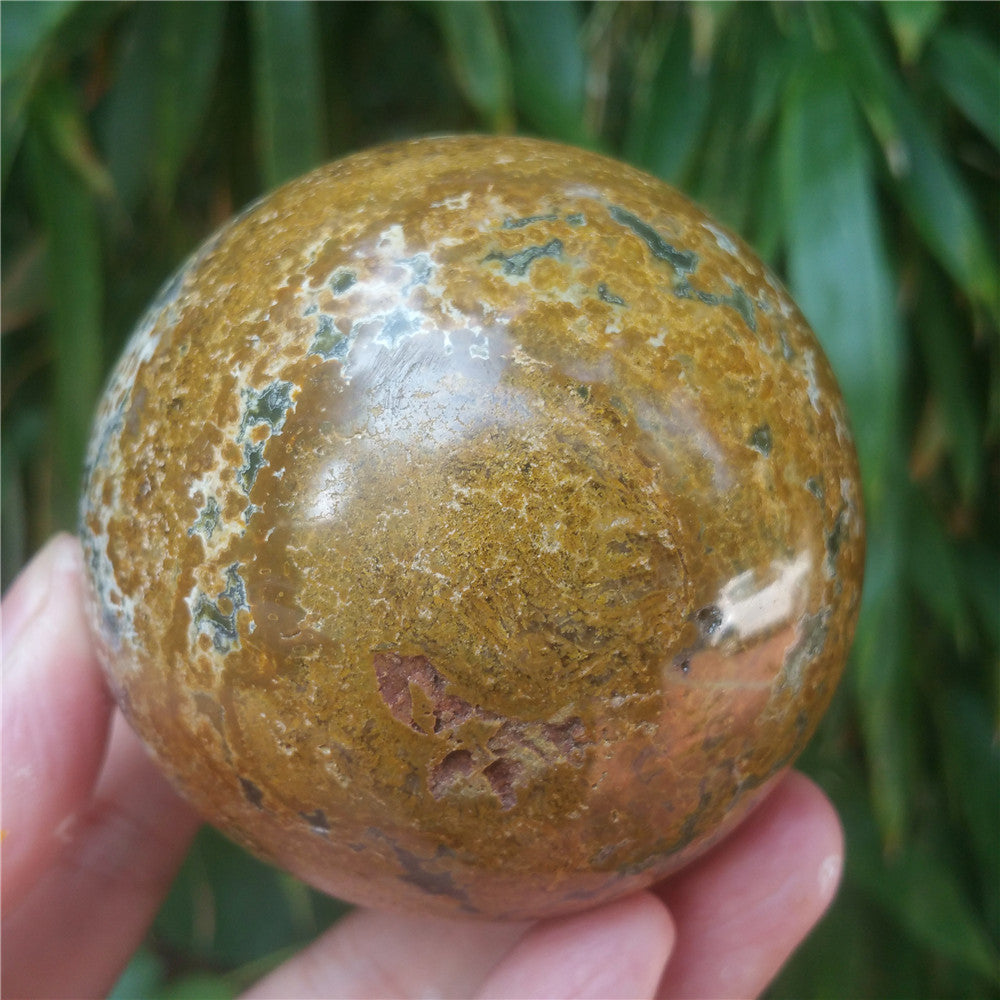 Bola de cristal tallada de Ocean Jasper