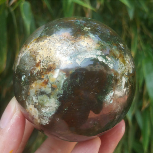 海洋碧玉水晶雕刻球