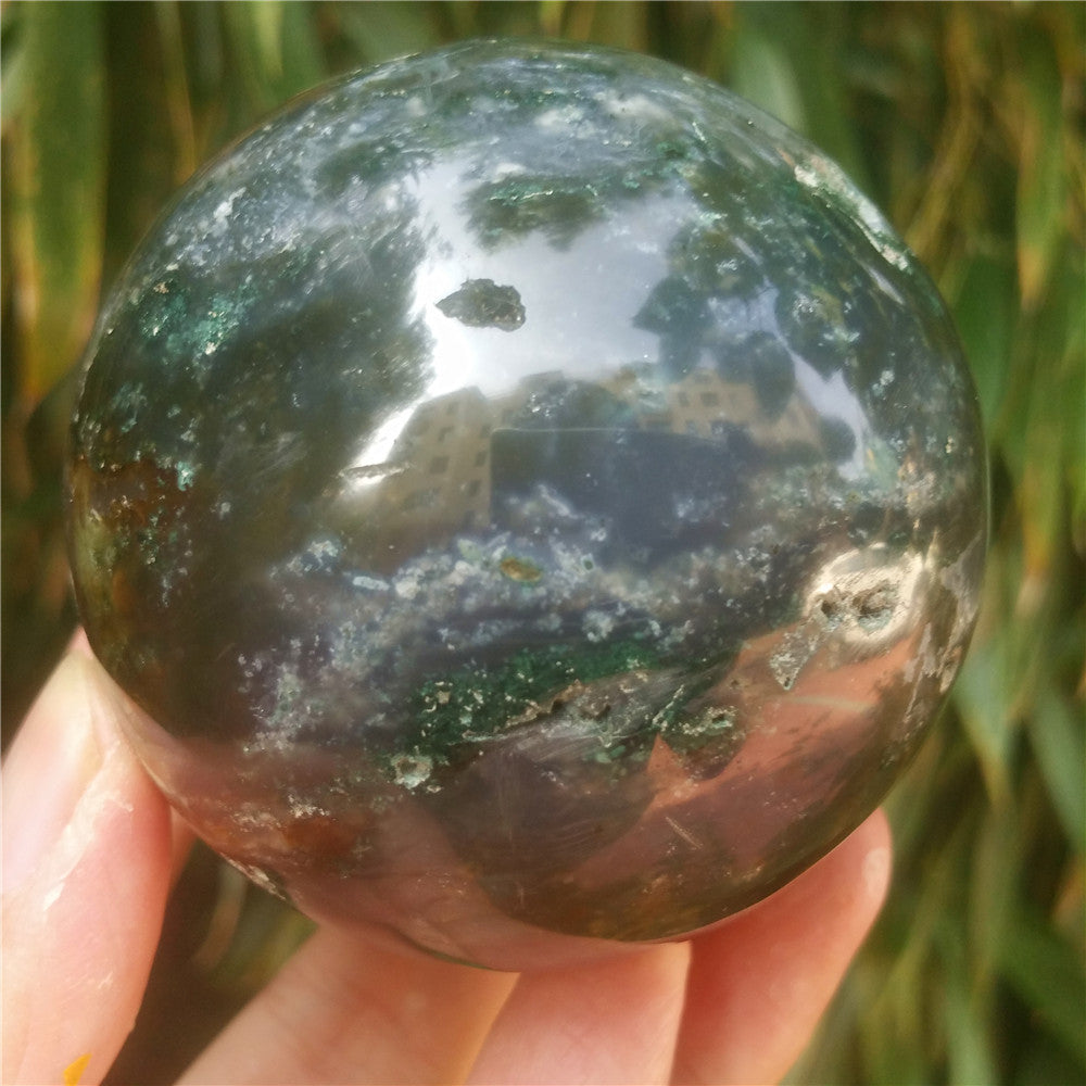 Bola de cristal tallada de Ocean Jasper