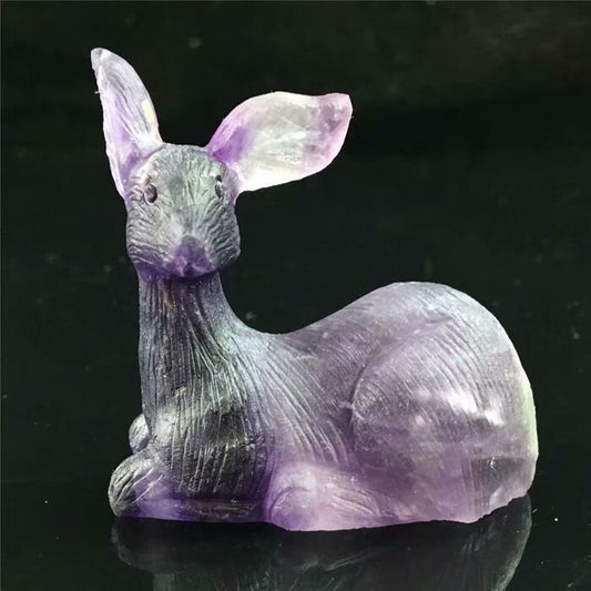 High Quality Natural Fluorite Handmade Fawn