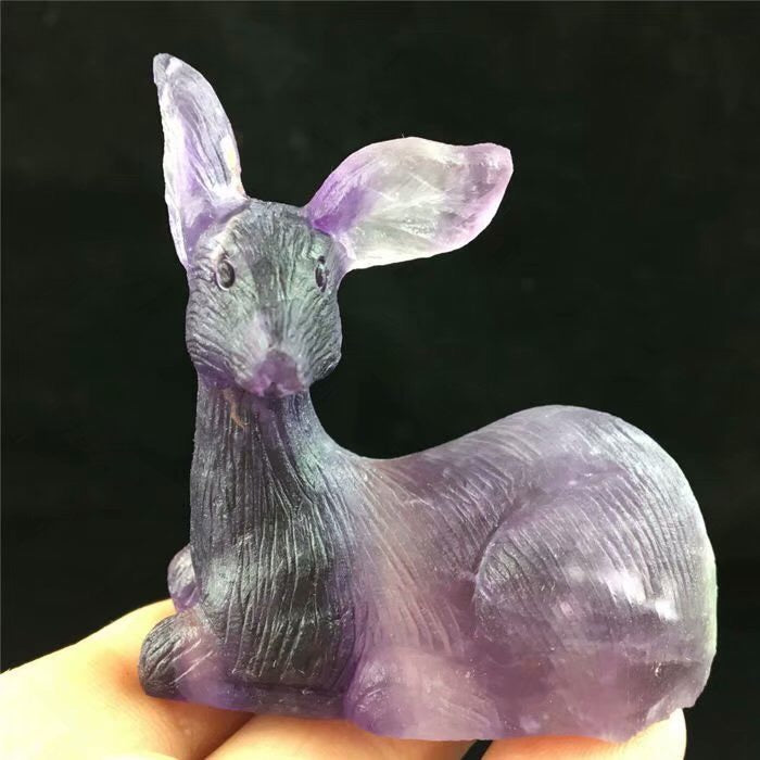 High Quality Natural Fluorite Handmade Fawn
