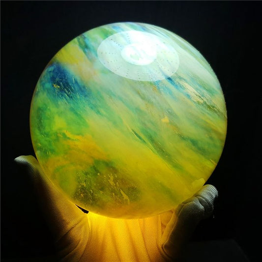 Yellow Smelting Stone Crystal Quartz Sphere