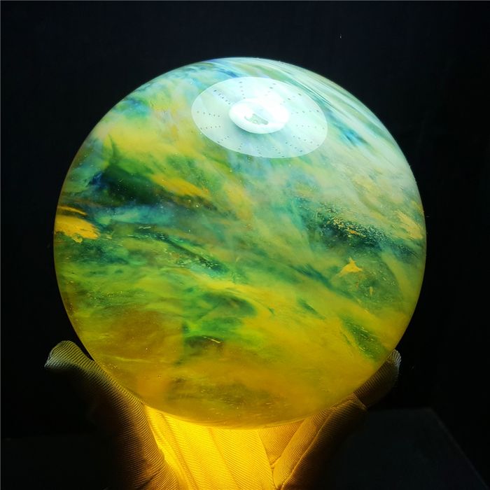 Yellow Smelting Stone Crystal Quartz Sphere
