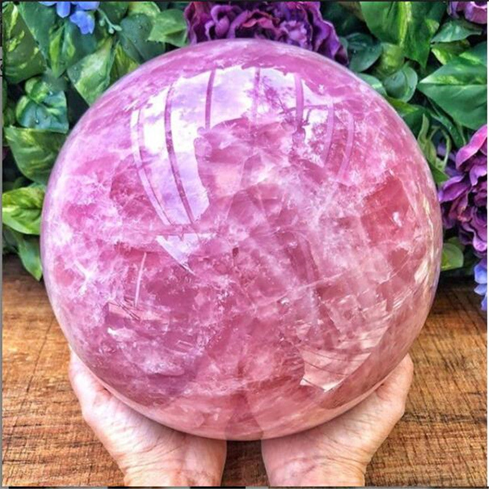 Rose quartz crystal ball
