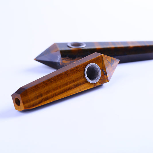 High quality tobacco pipe yellow tiger eye crystal pipe