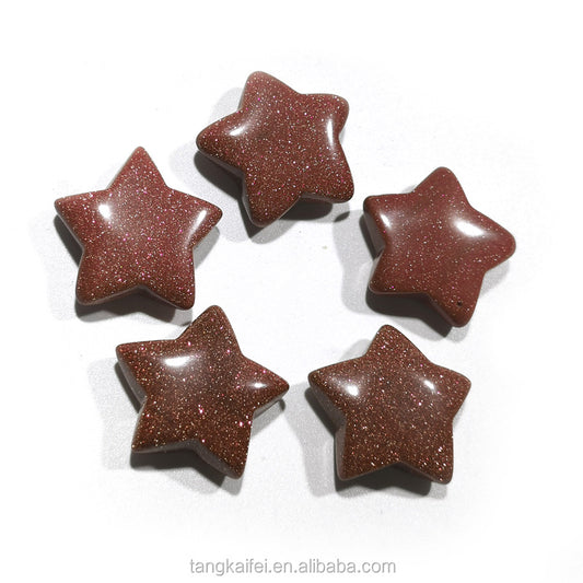 Golden sand stone carved crystal starfish