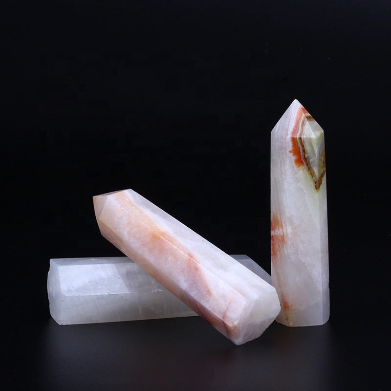 wholesale natural crystal wand afghanistan jade wand point quartz crystal tower for healing