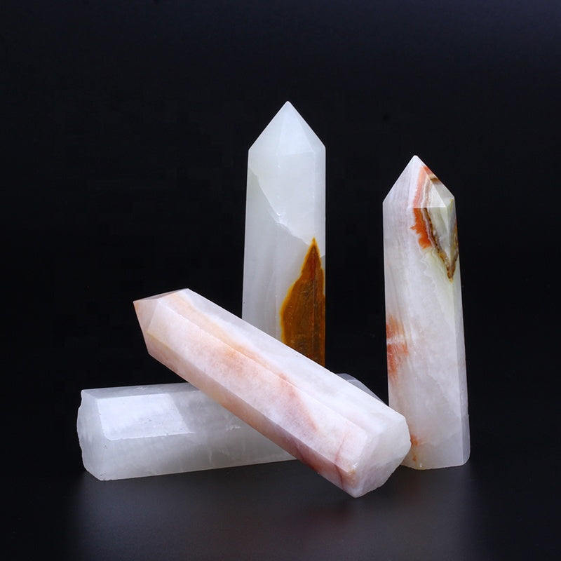 wholesale natural crystal wand afghanistan jade wand point quartz crystal tower for healing