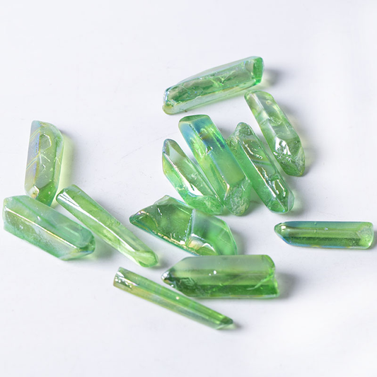 High quality natural crystal healing stone plating green point