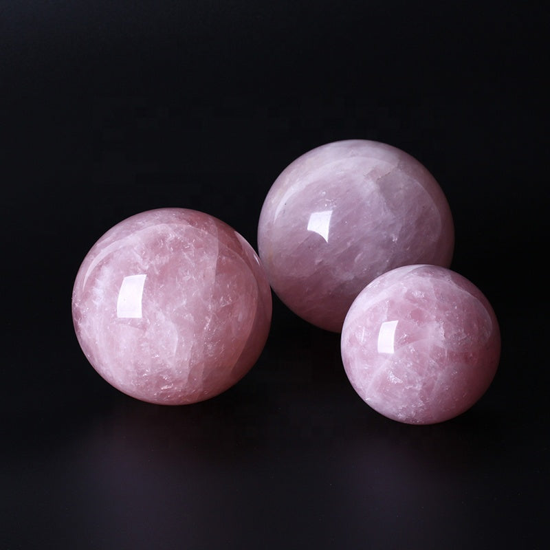 Pink rose quartz crystal ball crystal spherical decoration
