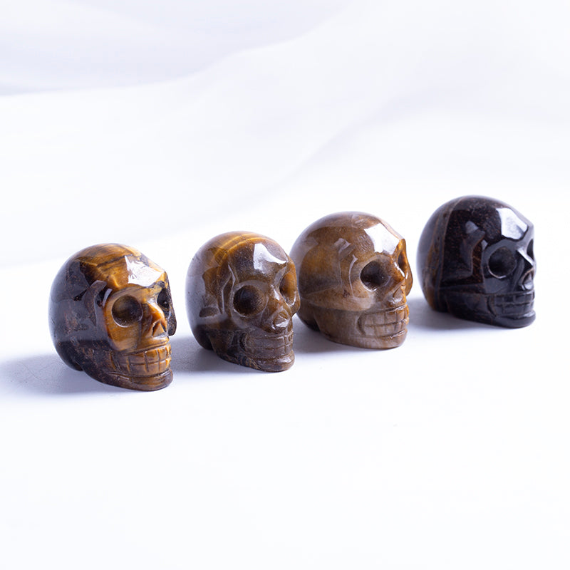 Natural crystal mini tiger eye skull