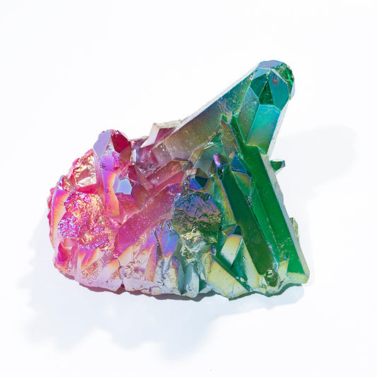 Wholesale electroplating red and green crystal cluster quartz healing wands points