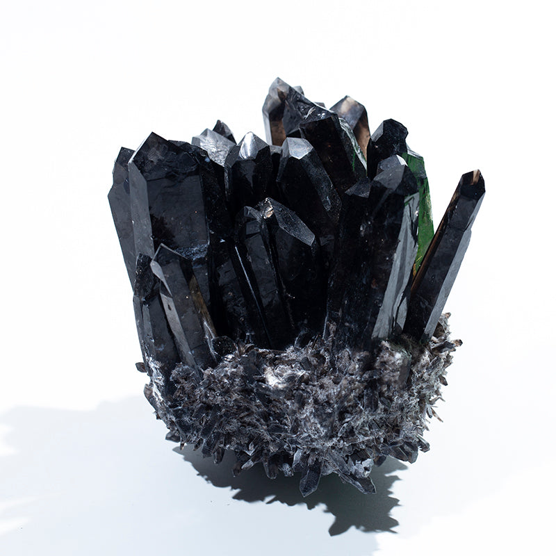 Black DRUSE mineral specimen quartz cluster
