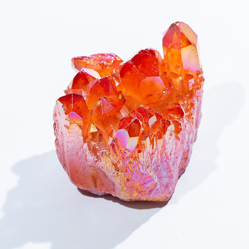 Wholesale natural orange aura healing quartz crystal cluster for home decoration