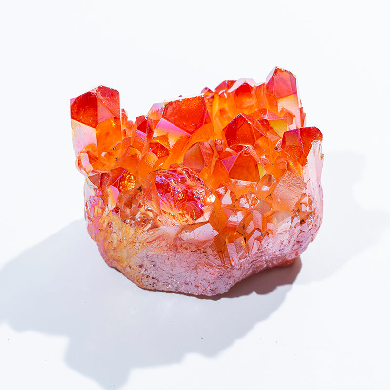 Wholesale natural orange aura healing quartz crystal cluster for home decoration