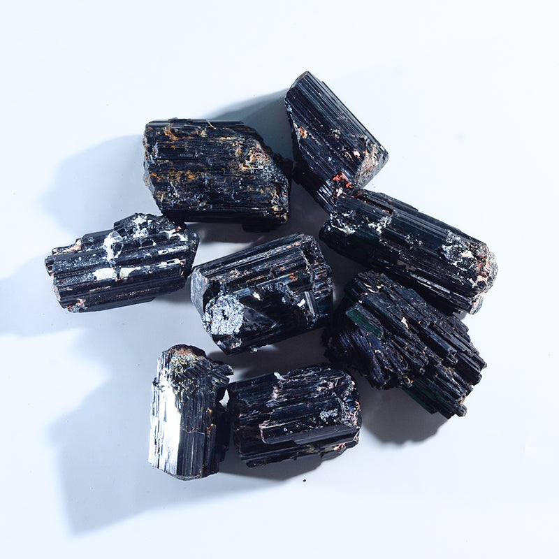 Natural rough black electrical stone roll crystals