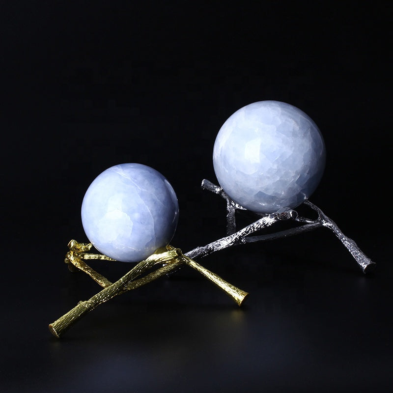 Blue square alfall stone crystal ball crystal sphere is decorative
