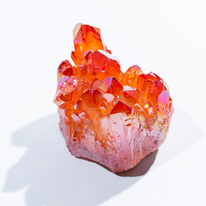 Wholesale natural orange aura healing quartz crystal cluster for home decoration
