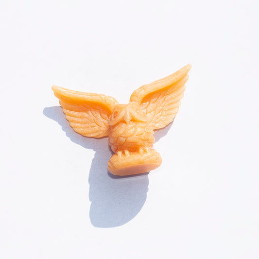 Wholesale natural topaz quartz crystal Biwinged owl craft hand carved crystal owl