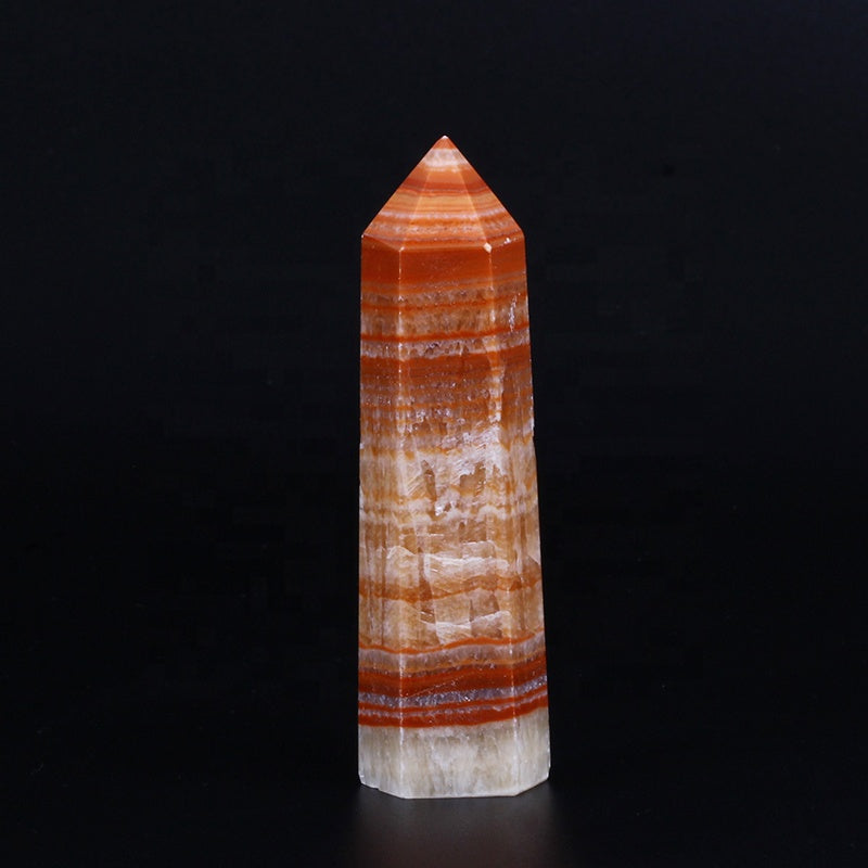 Torre de cristal de cuarzo con poste de varilla de piedra de cerdo 