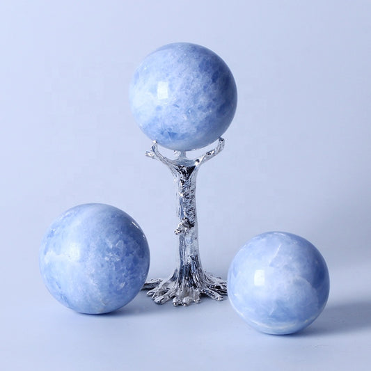 Natural Healing Stones Blue Calcite Crystal Ball Crystal Sphere Crystal Crafts For Decoration
