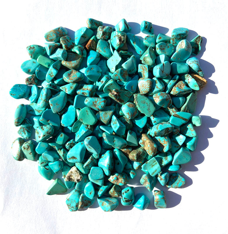 Decoración de piedra de grava de piedras preciosas azul turquesa