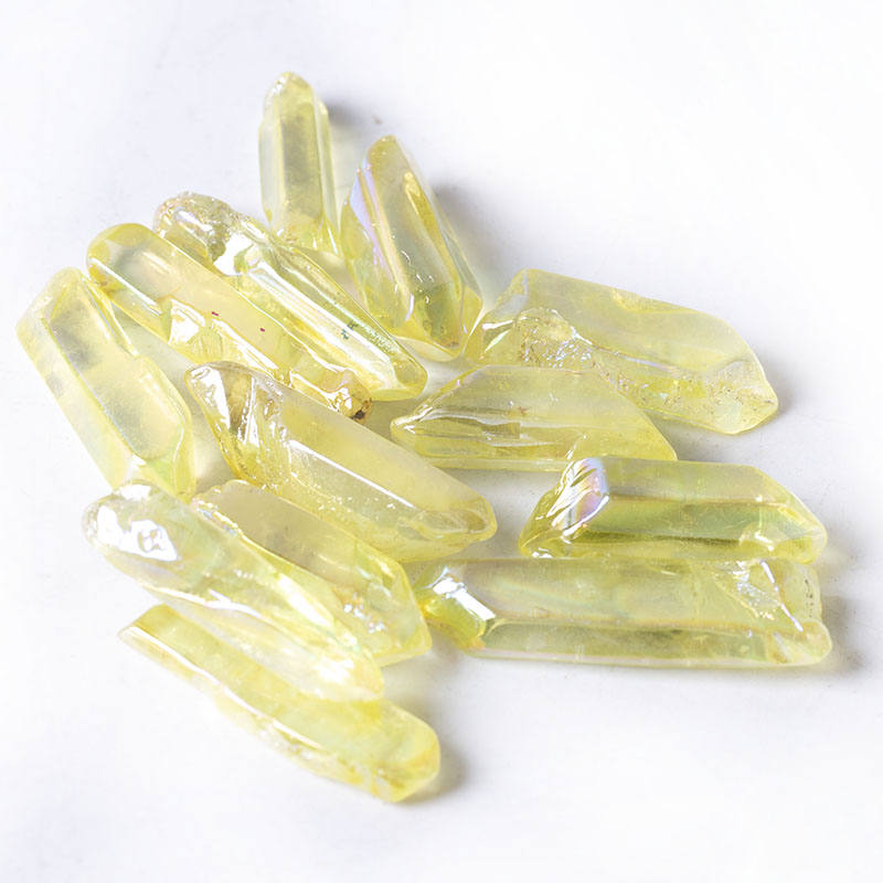 Crystal healing stone plating clear quartz point