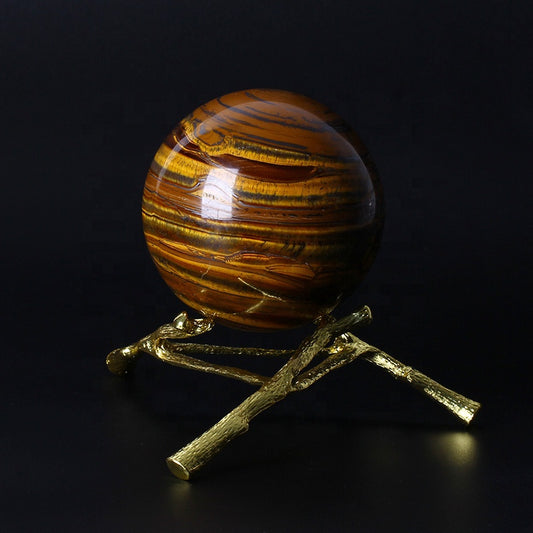 Natural Healing Yellow Tiger Eye Stone Ball Crystal Sphere For Decoration
