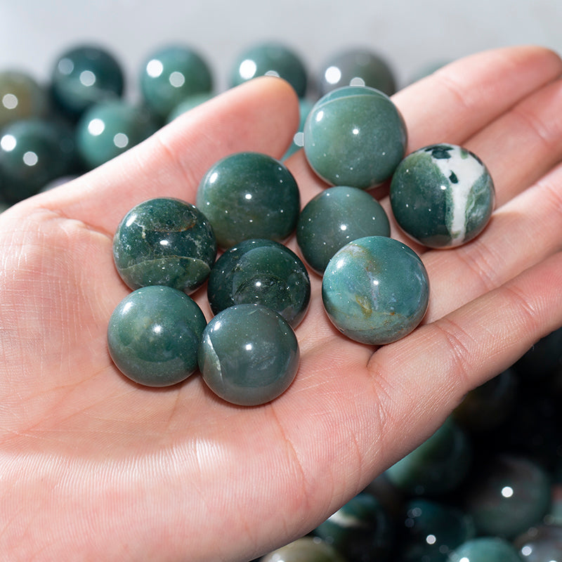 Mini 2cm Green Agate Crystal Ball