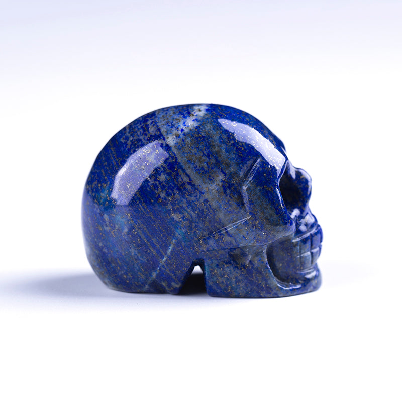Lapis lazuli quartz crystal skull