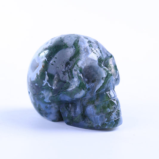2 inch aquatic agate stone crystal skull
