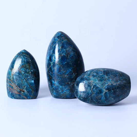 Natural High Quality Crystal Rock Stone Mineral specimen Rough Blue Apatite Standing Stone For Home Decoration