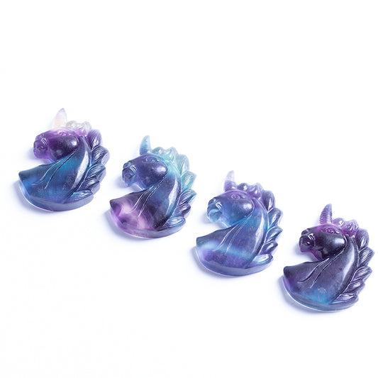 Beautiful fluorite crystal engraving animal rainbow