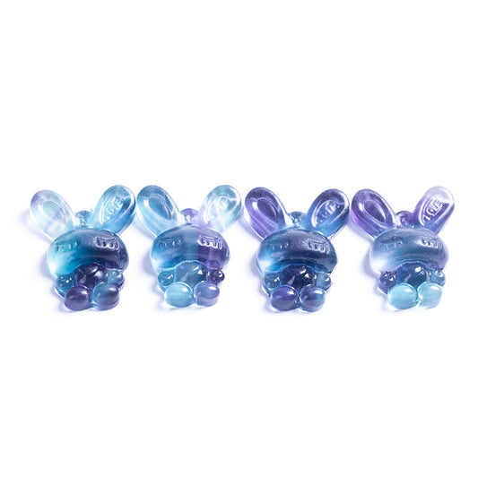 Wholesale Beautiful Natural Fluorite Crystal Carving Animal Rainbow Fluorite Crystal Pendant