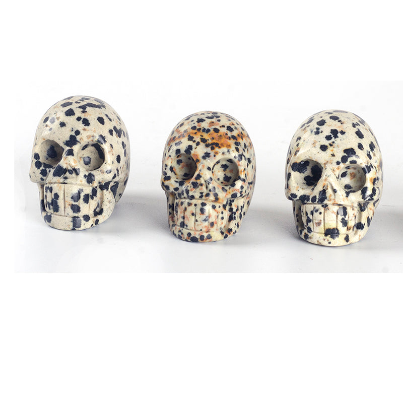2-inch skull sculpture Dalmatia jade gemstone