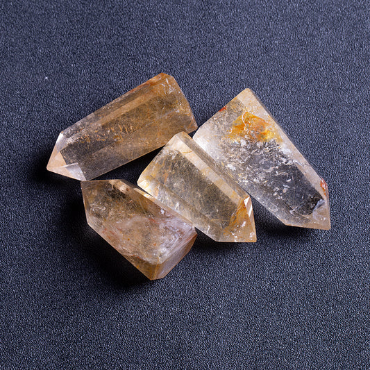 Wholesale Natural Crystal Point Polishing Crystal Gold Hair Topaz Point Therapy Stick for gift