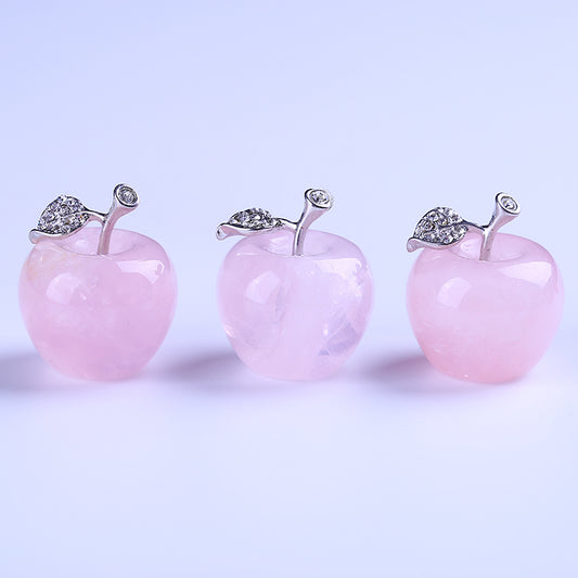 Rose quartz crystal apple Christmas present