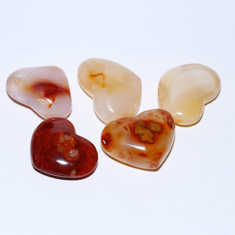 Red agate crystal heart