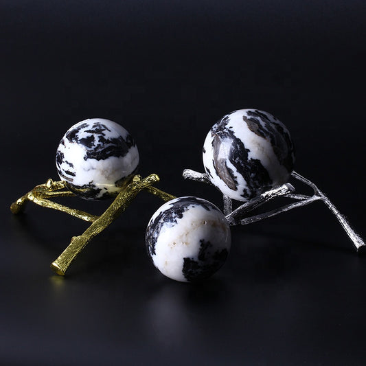 Natural Healing Zebra Jasper Crystal Ball Crystal Sphere For Decoration